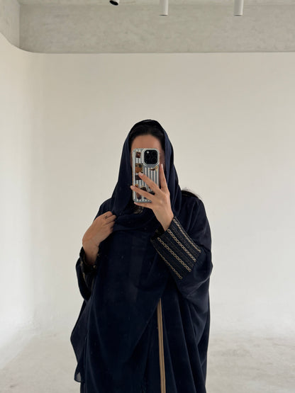 Navy blue chain abaya