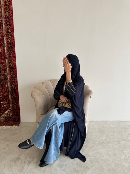 Navy blue chain abaya